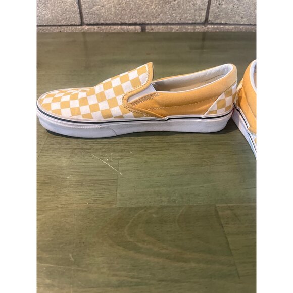 Vans Checkerboard Slip-On Shoes Size 7 Mens / 8.5 Womens Canvas Yellow - Picture 2 of 9